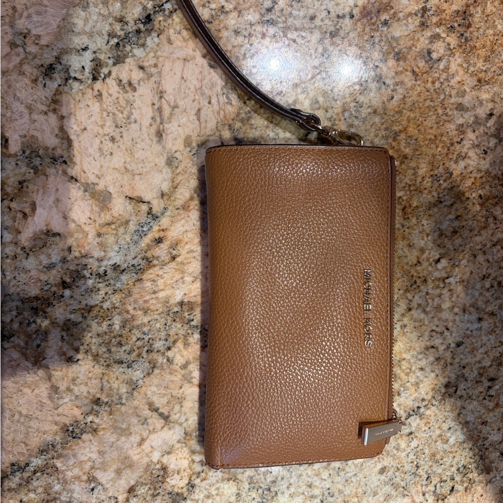 Michael Kors Tan Leather Wristlet